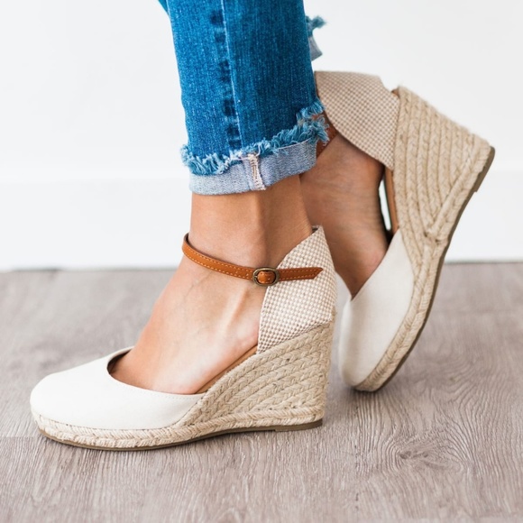 HOT SZ 10 Ankle Strap Espadrille Wedge Sandals - Picture 2 of 7